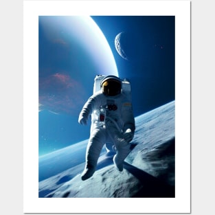 The astronaut On Moon. Posters and Art